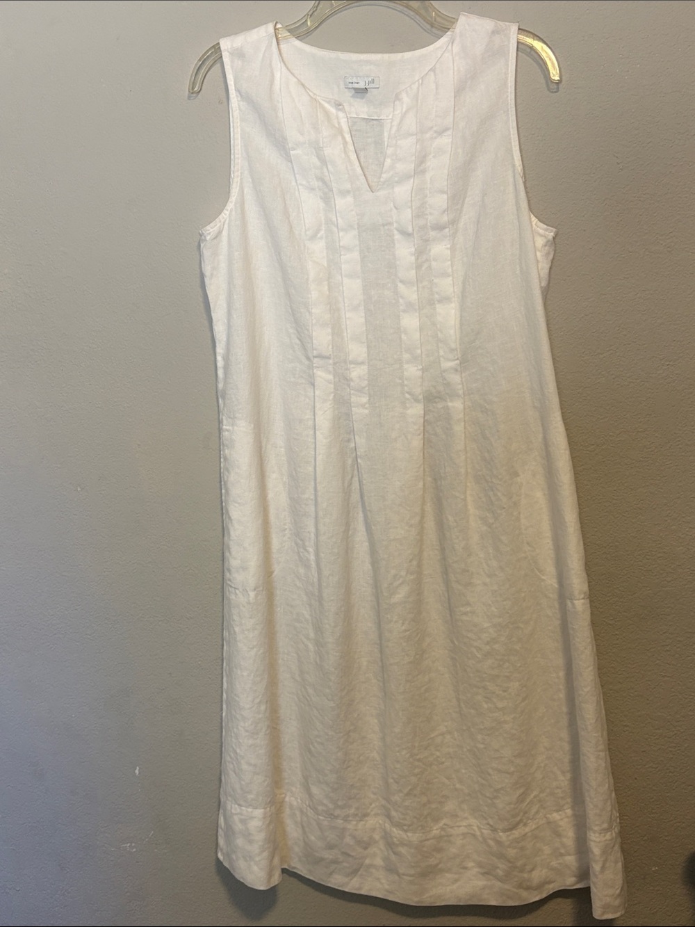 J Jill Love Linen White Sleeveless Dress MP